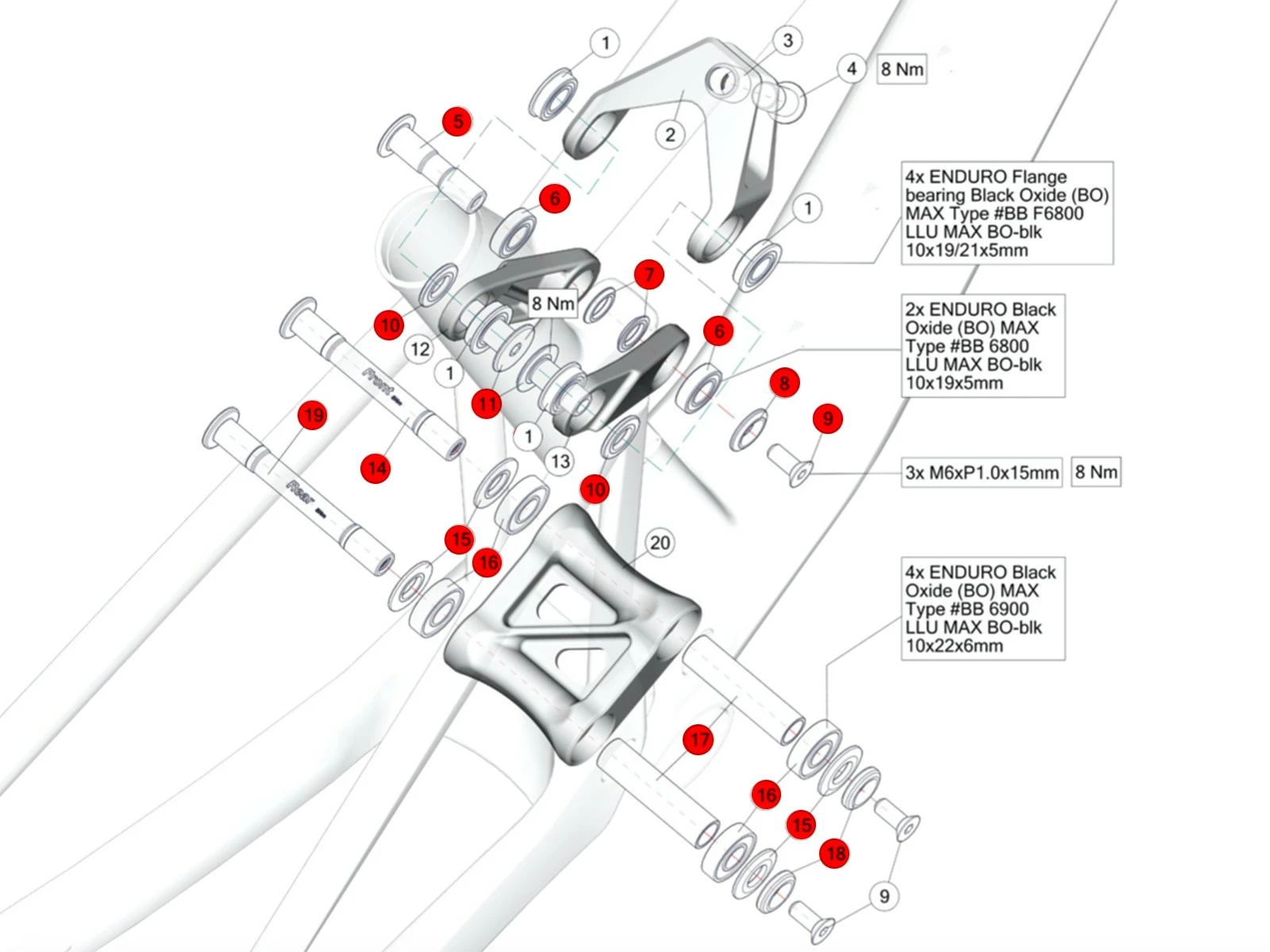 BMC Kit De Visserie Et Roulements Pour Fourstroke / FS01 2023 - 30004037 1 BMC Kit De Visserie Et Roulements Pour Fourstroke / FS01 2023 - 30004037