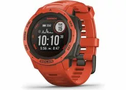 GARMIN Instinct Solar Rouge Feu Standard Edition Montre Connectée GPS
