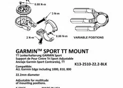 K-EDGE Mount Support GPS Garmin Sport TT -SRAM Soldes k edge mount support gps garmin sport tt 3