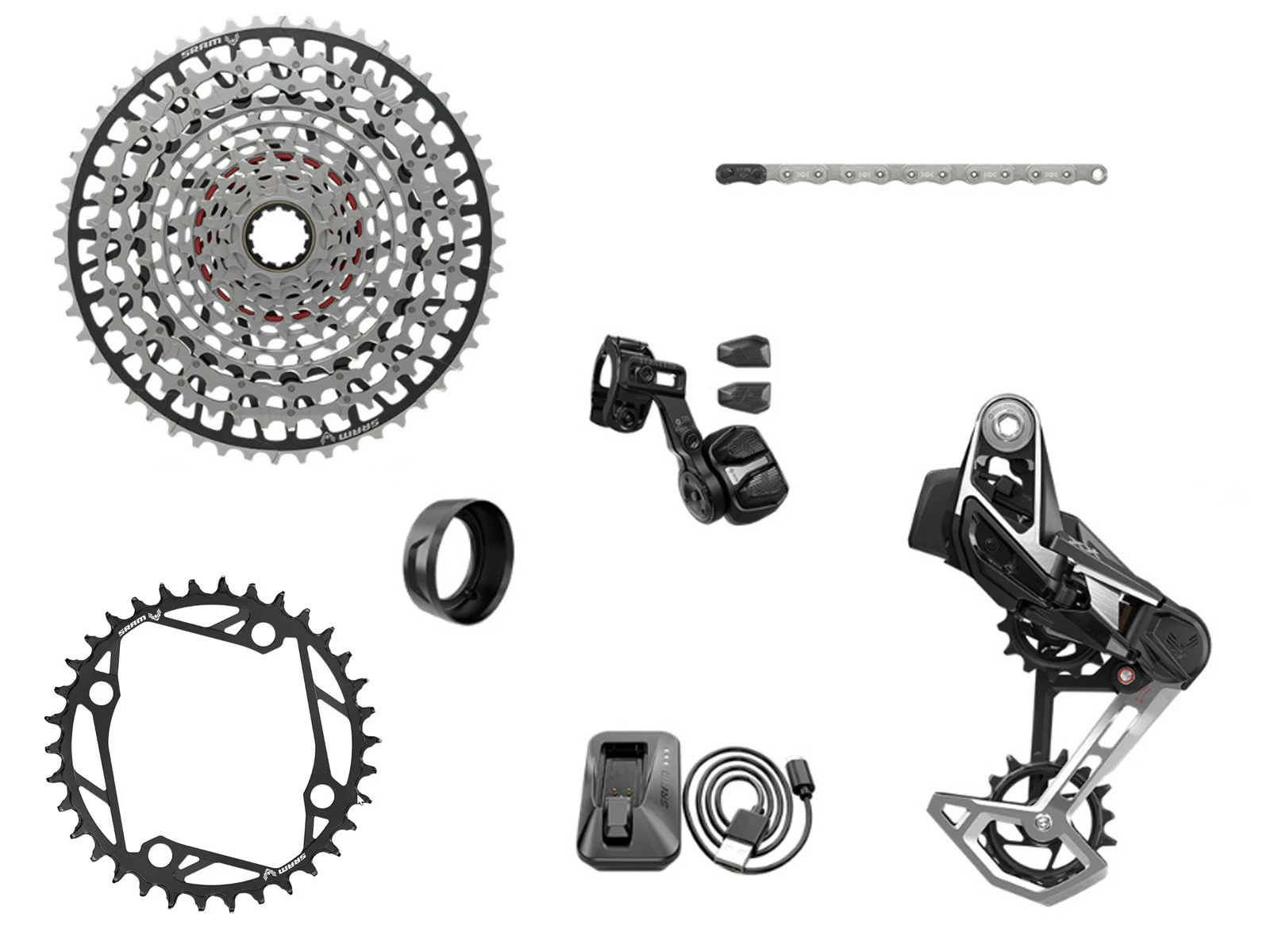 SRAM Groupe Complet XX T-TYPE EAGLE E-VTT 104 BCD 12v 36 Dents 10-52 Sans Manivelles 1 SRAM Groupe Complet XX T-TYPE EAGLE E-VTT 104 BCD 12v 36 Dents 10-52 Sans Manivelles